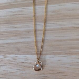Tiny Gold Heart Pendant Necklace